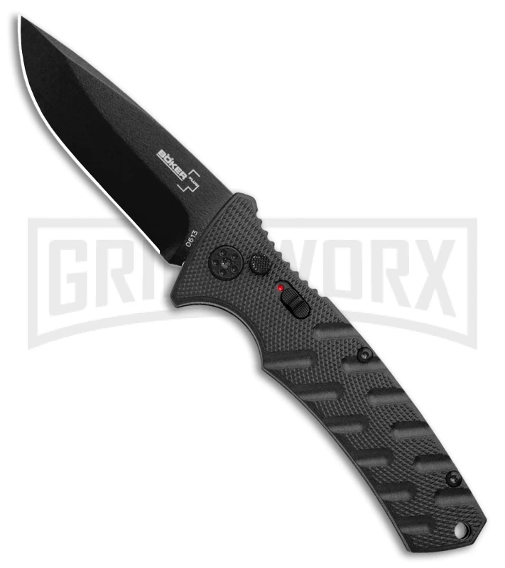 Boker Plus Strike Manual Knife - Drop Point Black Plain 1 Boker Plus Strike Manual Knife - Drop Point Black Plain