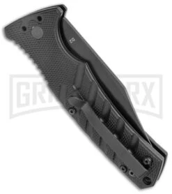 Boker Plus Strike Black Automatic Knife - Black Plain -Knife Store Boker Plus Strike Bowie Auto Black Black BHQ 125300 jr side large
