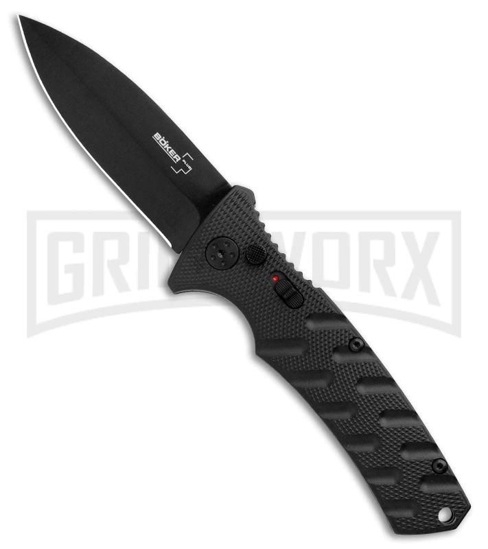 Boker Plus Strike Automatic Knife - Dagger Black Plain 1 Boker Plus Strike Automatic Knife - Dagger Black Plain