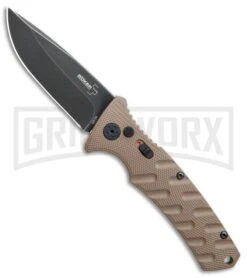 Boker Plus Strike Coyote Brown Automatic Knife - D2 Drop Point Black SW