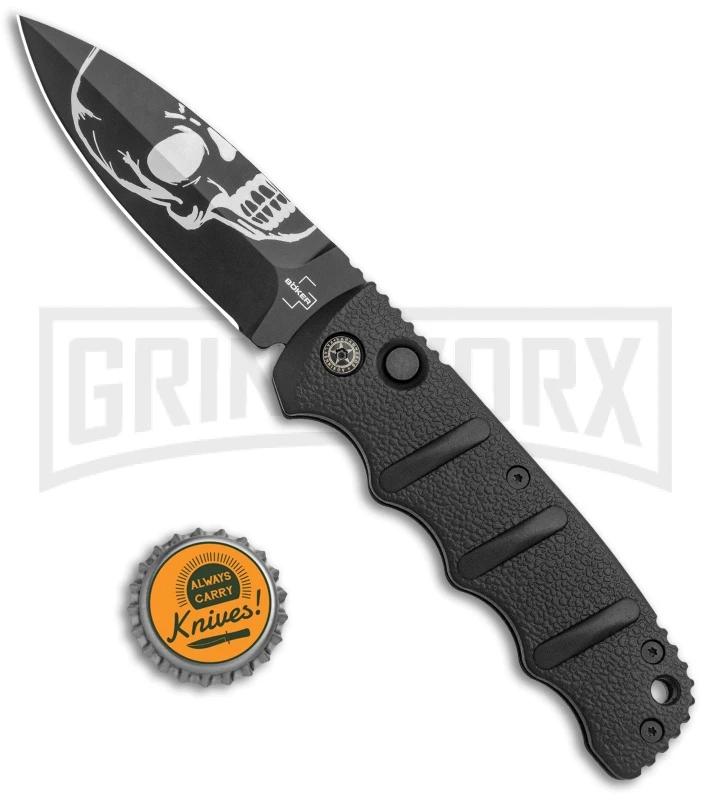 Boker Kalashnikov Skull Black Automatic Knife - Dagger Black Plain 5 Boker Kalashnikov Skull Black Automatic Knife - Dagger Black Plain - Image 5