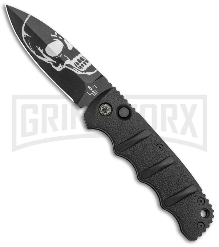 Boker Kalashnikov Skull Black Automatic Knife - Dagger Black Plain 1 Boker Kalashnikov Skull Black Automatic Knife - Dagger Black Plain