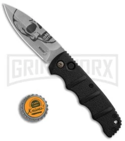 Boker Kalashnikov Skull Black Automatic Knife - D2 Dagger Stonewash Plain 12 Boker Kalashnikov Skull Black Automatic Knife - D2 Dagger Stonewash Plain -Knife Store Boker Skull Kalashnikov Dagger SW BHQ 75532 er bottlecap large