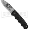 Boker Kalashnikov Skull Black Automatic Knife - D2 Dagger Stonewash Plain