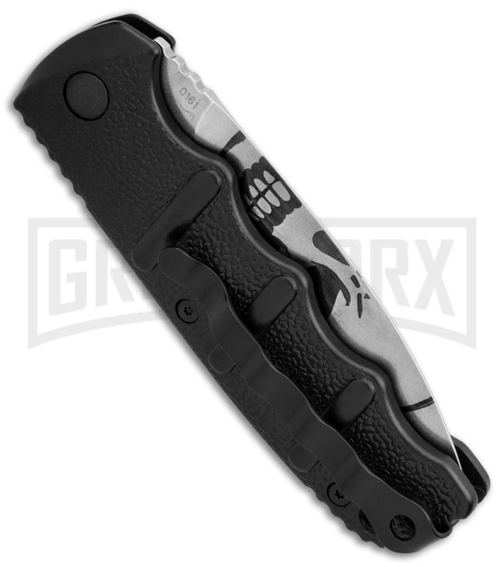 Boker Kalashnikov Skull Black Automatic Knife - D2 Dagger Stonewash Plain 2 Boker Kalashnikov Skull Black Automatic Knife - D2 Dagger Stonewash Plain - Image 2