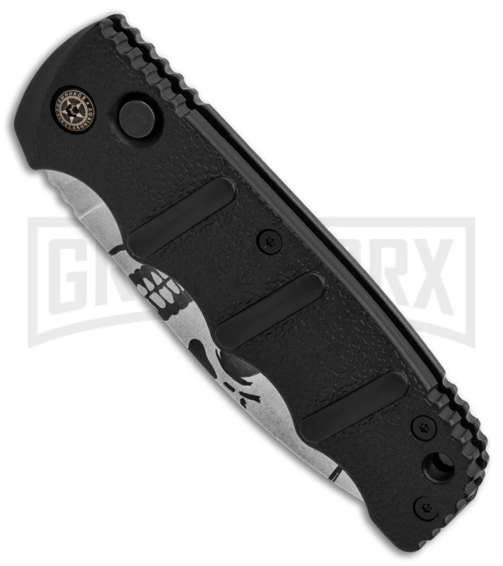 Boker Kalashnikov Skull Black Automatic Knife - D2 Dagger Stonewash Plain 3 Boker Kalashnikov Skull Black Automatic Knife - D2 Dagger Stonewash Plain - Image 3