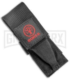 Boker Top Lock II Gray W/Kraton Inserts Manual Knife - 2.75" Satin -Knife Store Boker Top Lock II Auto Kraton Inserts Satin 117107WB BHQ 34871 jr sheath large