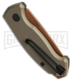 Boker Vox Kompakt CA Legal Automatic Knife OD Green - Drop Point Copper Plain -Knife Store Boker Vox Kompakt CA Legal Automatic Knife OD Green Drop Point Bronze Plain BHQ 198739 hd side large