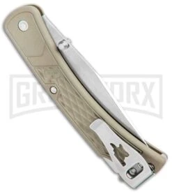 Buck Knives Buck 110 Slim Select Tan Lockback Knife - Satin Plain -Knife Store Buck 110 Slim Select LB Tan Satin 0110BRS2 B BHQ 106659 jr side large