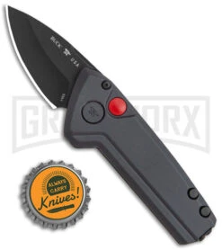 Buck Knives Buck Deploy Gray Mini Automatic Knife - Black Plain 7 Buck Knives Buck Deploy Gray Mini Automatic Knife - Black Plain -Knife Store Buck Deploy Mini Auto Sniper Gray Black 0838GYS1 BHQ 146021 jr bottlecap large
