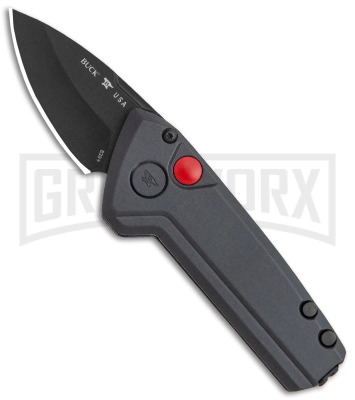 Buck Knives Buck Deploy Gray Mini Automatic Knife - Black Plain 1 Buck Knives Buck Deploy Gray Mini Automatic Knife - Black Plain