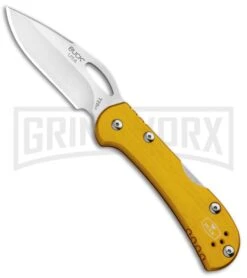 Buck Knives Buck Mini SpitFire Yellow Folding Knife - Satin Plain