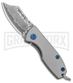 Buck N Bear Mini EDC Frame Lock Keychain Knife - Damascus Plain