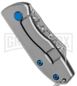 Buck N Bear Mini EDC Frame Lock Keychain Knife - Damascus Plain 6 Buck N Bear Mini EDC Frame Lock Keychain Knife - Damascus Plain -Knife Store Buck n Bear Damascus Folder Ti BHQ 108831 jr side large