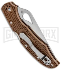 Byrd Cara Cara 2 Brown FRN Folding Knife - Satin Serr -Knife Store Byrd Cara Cara 2 LB Brown FRN Satin Serr BY03PSBN2 BHQ 89816 jr side large