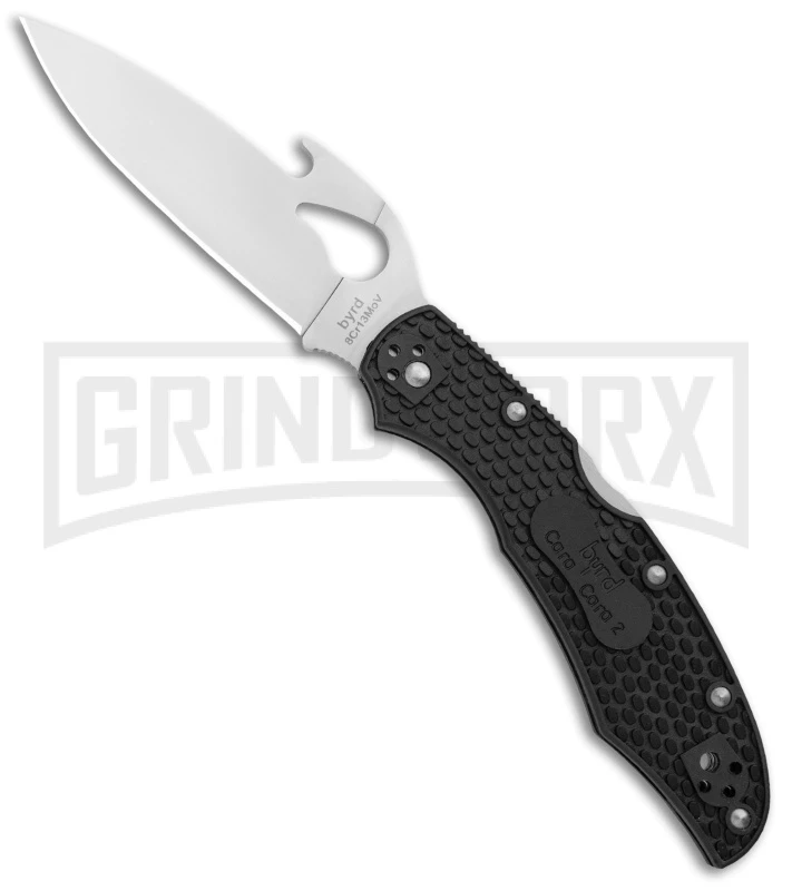 Byrd Cara Cara 2 Folding Knife Black FRN W/ Emerson Wave Opener - Satin Plain 1 Byrd Cara Cara 2 Folding Knife Black FRN W/ Emerson Wave Opener - Satin Plain