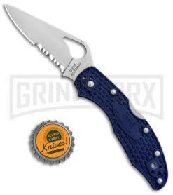 Byrd Meadowlark 2 Blue FRN Folding Knife - Satin Serr -Knife Store Byrd Meadowlark 2 LB Blue FRN Satin Serr BY04PSBL2 BHQ 90283 jr bottlecap large