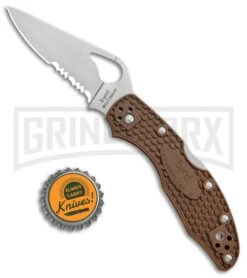 Byrd Meadowlark 2 Brown FRN Folding Knife - Satin Serr -Knife Store Byrd Meadowlark 2 LB Brown FRN Satin Serr BY04PSBN2 BHQ 89823 jr bottlecap large