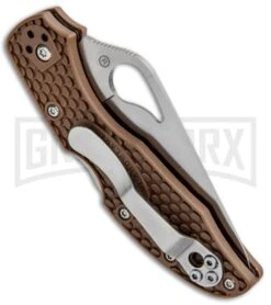 Byrd Meadowlark 2 Brown FRN Folding Knife - Satin Serr -Knife Store Byrd Meadowlark 2 LB Brown FRN Satin Serr BY04PSBN2 BHQ 89823 jr side large