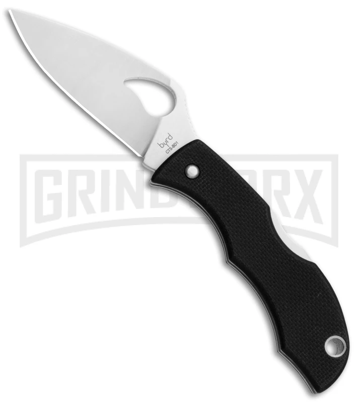 Byrd Starling 2 Black G-10 Folding Knife - Satin Plain 1 Byrd Starling 2 Black G-10 Folding Knife - Satin Plain