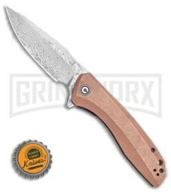 CIVIVI Baklash Stonewashed Copper Flipper Knife - Damascus Plain 7 CIVIVI Baklash Stonewashed Copper Flipper Knife - Damascus Plain -Knife Store CIVIVI Baklash Flipper Liner Lock Stonewashed Copper Hand 3.5 Damascus C801DS 2 BHQ 115283 LS Bottlecap large