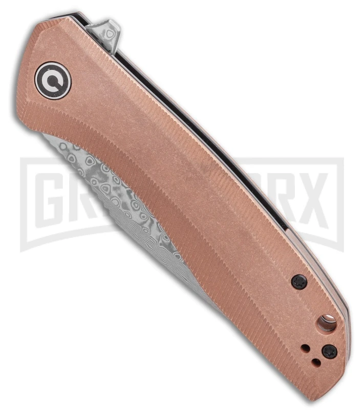 CIVIVI Baklash Stonewashed Copper Flipper Knife - Damascus Plain 2 CIVIVI Baklash Stonewashed Copper Flipper Knife - Damascus Plain - Image 2