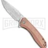 CIVIVI Baklash Stonewashed Copper Flipper Knife - Damascus Plain