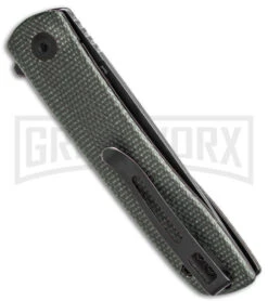 CIVIVI Brad Zinker Bo Dark Green Micarta Folding Knife - Black Plain -Knife Store CIVIVI Brad Zinker Bo LL Dark Green Micarta Black SW BHQ 136917 td side large