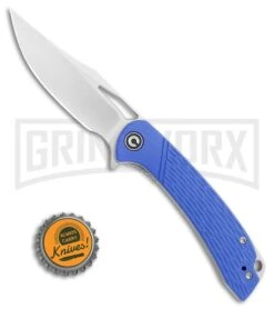 CIVIVI Dogma Blue G-10 Liner Lock Knife - Satin Plain -Knife Store CIVIVI Dogma Liner Lock Knife Blue G 10 3.5in Satin C2005C BHQ 112160 LS Bottlecap jr large