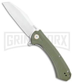 CJRB Cutlery Barranca OD Green Liner Lock Knife - Stonewash Plain