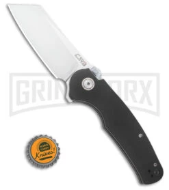 CJRB Cutlery Crag Black Recoil-lock Knife - Stonewash Plain -Knife Store CJRB Cutlery Crag Recoil lock Knife Black G 10 Stonewash J1904R BKF BHQ 114053 jr bottlecap large