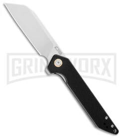 CJRB Cutlery Rampart Black Liner Lock Knife - Stonewash Plain