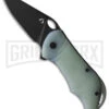 CMB Made Knives Hippo Natural Jade G-10 Folding Flipper Knife - Black Plain