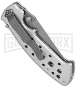 CRKT Crawford Kasper Professional Gray Folding Knife - Gray Plain -Knife Store CRKT Crawford Kasper Professional LL Silver Gray 7772 BHQ 76580 jr side large