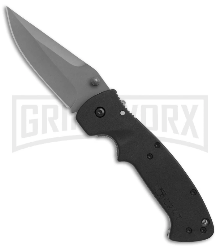 CRKT Crawford Kasper Folding Knife - Gray Plain 1 CRKT Crawford Kasper Folding Knife - Gray Plain
