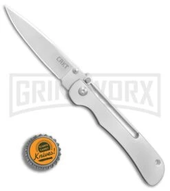 CRKT Crawford Offbeat Lockback Knife - Satin Drop Point 7 CRKT Crawford Offbeat Lockback Knife - Satin Drop Point -Knife Store CRKT Crawford Offbeat stainless steel satin BHQ 76678 er bottlecap large