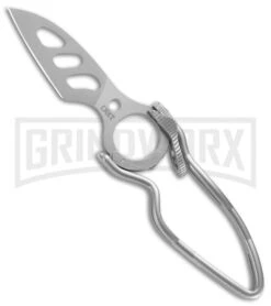 CRKT Daktyl Wharncliffe Silver SS Slide Lock Folding Knife - Bead Blast