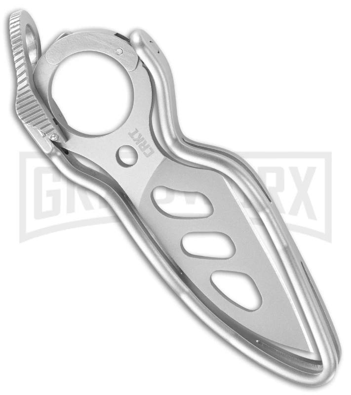 CRKT Daktyl Wharncliffe Silver SS Slide Lock Folding Knife - Bead Blast 2 CRKT Daktyl Wharncliffe Silver SS Slide Lock Folding Knife - Bead Blast - Image 2