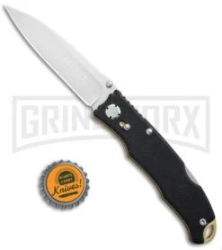 CRKT Lake Laredo Black G-10 Folding Knife - Satin Plain -Knife Store CRKT Lake Laredo LB Black G 10 Satin 7265 BHQ 76581 jr bottlecap large