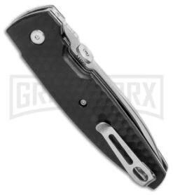 CRKT Lucas Burnley Aux Black Folding Knife - Satin Plain -Knife Store CRKT Lucas Burnley Aux Liner Lock Folding Knife Black 3.25 Satin 1220 BHQ 51815 LS Side large