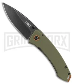 CRKT Burnley Tuna Green G-10 Frame Lock Knife - Black Stonewash