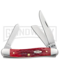 Case Cutlery Medium Stockman Dark Red Bone Pocket Knife - Polish Plain