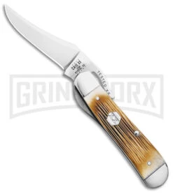 Case Russlock Burnt Cream Bone Knife Barnboard Jig - Polish Plain