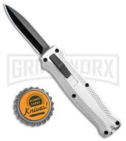 Coffin Blaster 2.0 Textured Silver DA/OTF Automatic 440 Knife (2" Black Satin) -Knife Store Coffin Blaster Textured Silver DA OTF Auto Black GX 34911 jr bottlecap 2 large