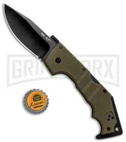 Cold Steel AK-47 OD Green G-10 Folding Knife - Black Plain -Knife Store Cold Steel AK 47 LB OD Green G 10 Black 58MVG BHQ 33095 jr bottlecap large