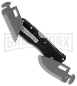 Cold Steel Click-N-Cut Black G10 Folder - Stonewash Serr -Knife Store Cold Steel Click n Cut Folder Black BDS SAtin BHQ 121231 jr 3 large