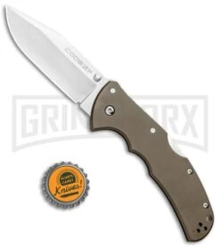 Cold Steel Code-4 Clip Point Folding Knife - Satin Plain -Knife Store Cold Steel Code 4 CP LB Satin 58PC BHQ 15397 jr bottlecap large