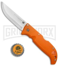 Cold Steel Blaze Orange Finn Wolf Lockback Knife - Satin Plain -Knife Store Cold Steel Finn Wolf LB Blaze Orange 20NPRYZ BHQ 51987 jr bottlecap 2 large