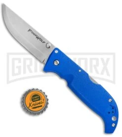 Cold Steel Blue Finn Wolf Lockback Knife - Satin Plain -Knife Store Cold Steel Finn Wolf LB Blu 20NPLUZ BHQ 51982 jr bottlecap large