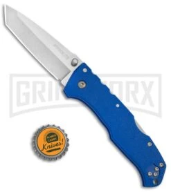 Cold Steel Pro Lite Blue GFN Folding Knife - Tanto Satin Plain -Knife Store Cold Steel Pro Lite Pro GFN Blue Tanto 20NSTLU BHQ 51990 jr bottlecap large
